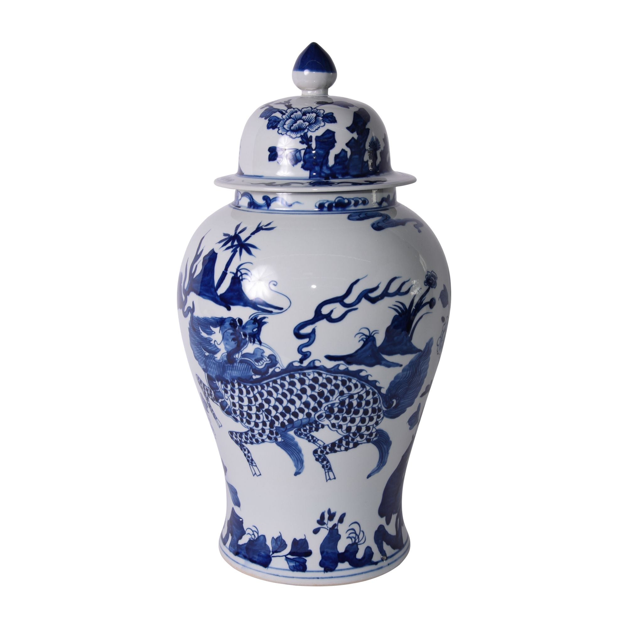 Legend of Asia Giftware Legend of Asia B&W Kylin Temple Jar