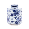Legend of Asia Giftware Legend of Asia B&W Lion Hexagonal Tea Jar