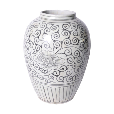 Legend of Asia Giftware Legend of Asia Black Peony Open Top Porcelain Urn