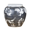 Legend of Asia Giftware Legend of Asia Black Porcelain Twisted Flower Wide Open Top Jar