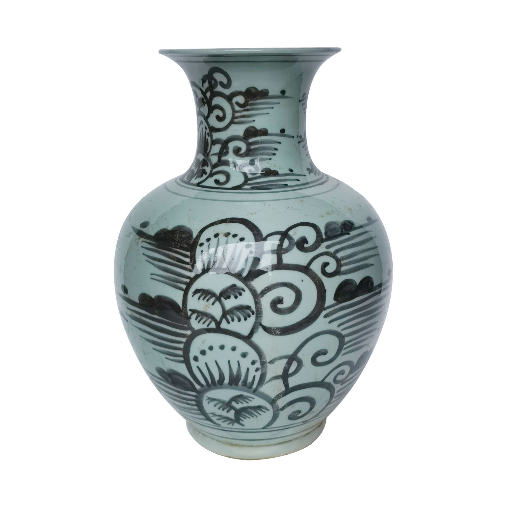 Legend of Asia Giftware Legend of Asia Black Wildflower Porcelain Vase