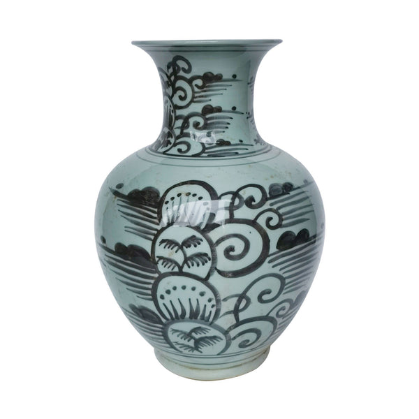 Legend of Asia Giftware Legend of Asia Black Wildflower Porcelain Vase