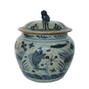 Legend of Asia Giftware Legend of Asia Blue And White Ancestor Fish Lotus Rice Jar