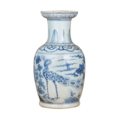 Legend of Asia Giftware Legend of Asia Blue And White Bird Vase With Dish-shaped Mouth