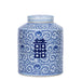 Legend of Asia Giftware Legend of Asia Blue And White Blooming Double Happiness Tea Jar