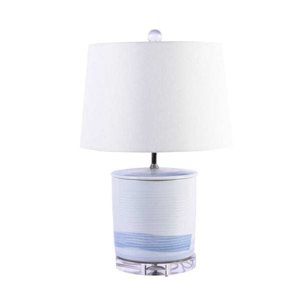 Legend of Asia Giftware Legend of Asia Blue And White Brushstroke Tea Jar Large Table Lamp