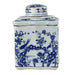 Legend of Asia Giftware Legend of Asia Blue And White Curved Tea Jar Bird Floral Design