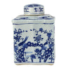 Legend of Asia Giftware Legend of Asia Blue And White Curved Tea Jar Bird Floral Design