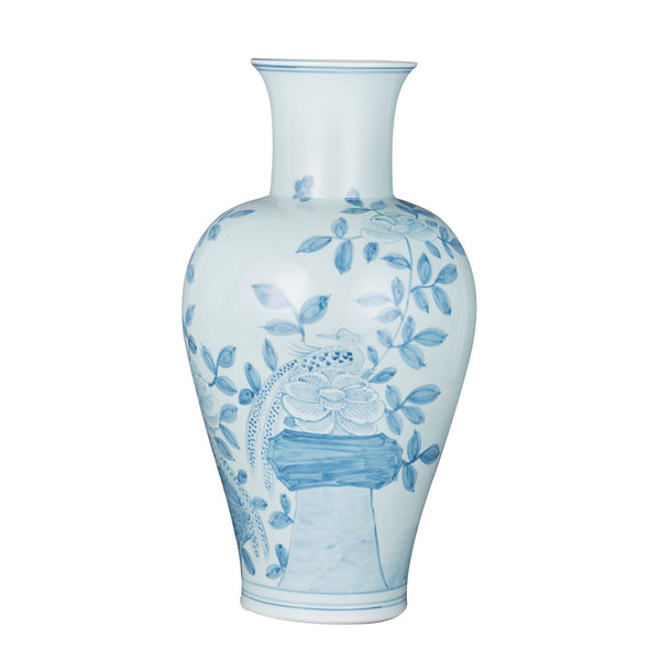 Legend of Asia Giftware Legend of Asia Blue And White Fairy Vase Pheasant Flower Motif
