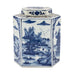 Legend of Asia Giftware Legend of Asia Blue And White Flat Hex Jar River Village Scene