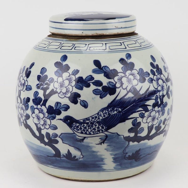 Legend of Asia Giftware Legend of Asia Blue And White Ming Jar Long-tailed Bird -Large