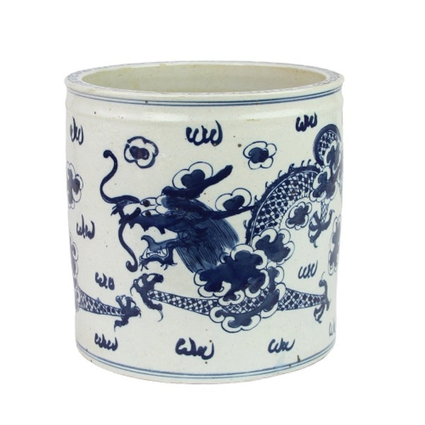 Legend of Asia Giftware Legend of Asia Blue And White Orchid Pot Dragon Cloud Motif