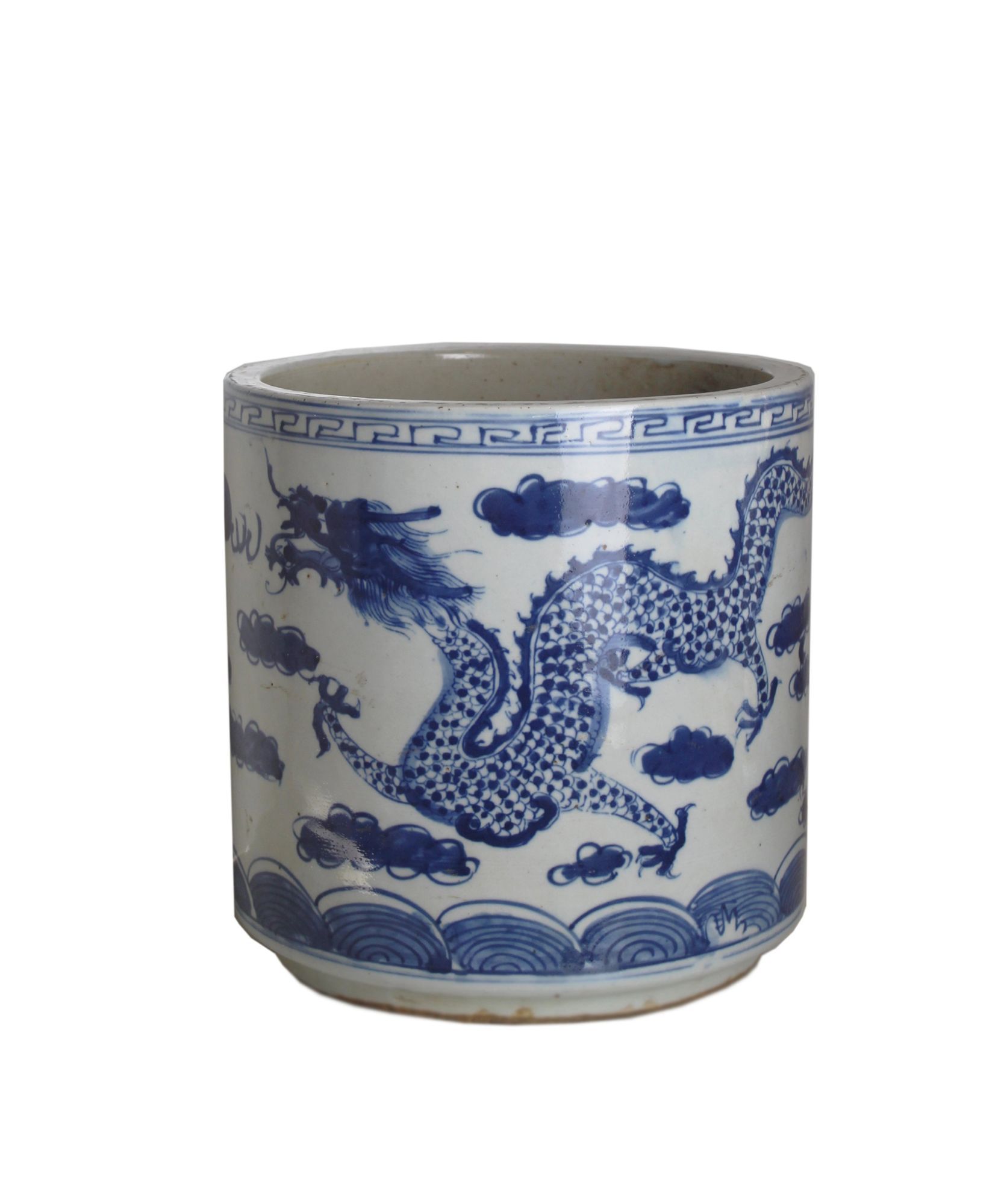 Legend of Asia Giftware Legend of Asia Blue And White Orchid Pot Dragon Sea Wave