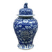 Legend of Asia Giftware Legend of Asia Blue And White Peony Templar Jar Foo Dog Lid