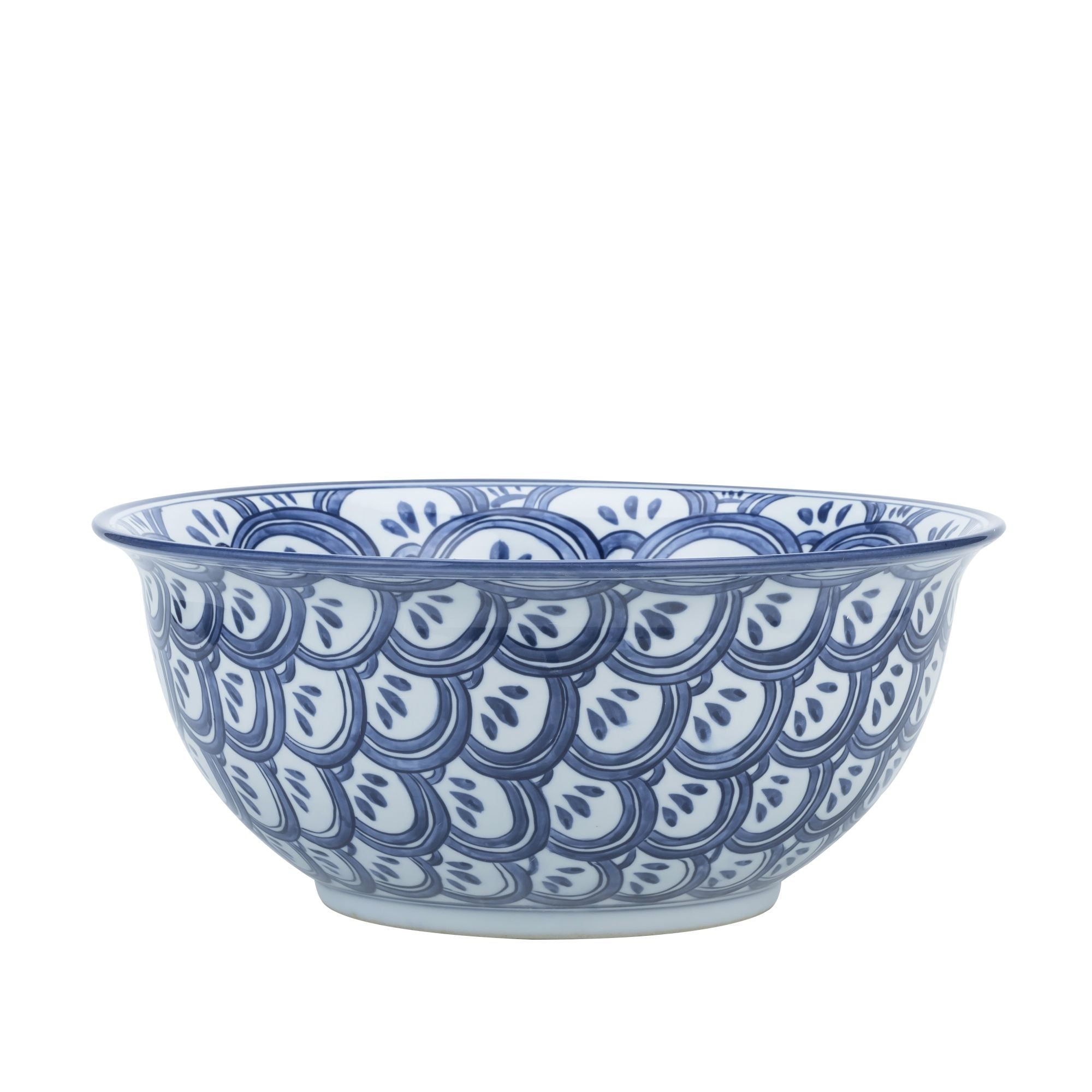Legend of Asia Giftware Legend of Asia Blue And White Porcelain Bowl Sea Wave Motif