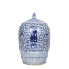Legend of Asia Giftware Legend of Asia Blue And White Porcelain Floral Double Happiness Ginger Jar