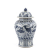 Legend of Asia Giftware Legend of Asia Blue And White Small Porcelain Temple Jar Fish Lotus Motif