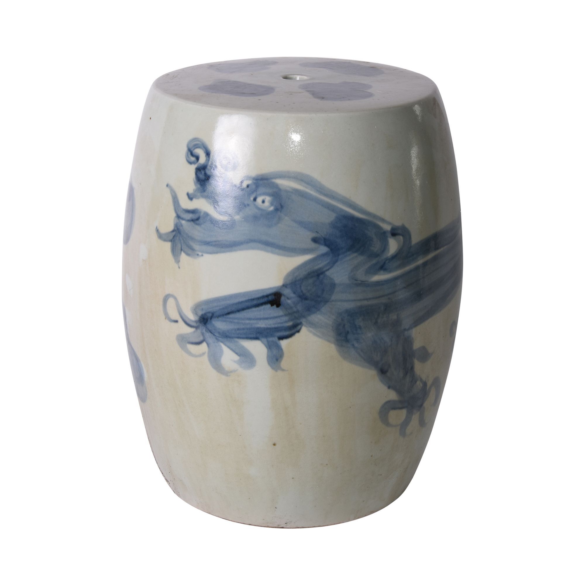 Legend of Asia Giftware Legend of Asia Blue And White Yuan Dragon Garden Stool