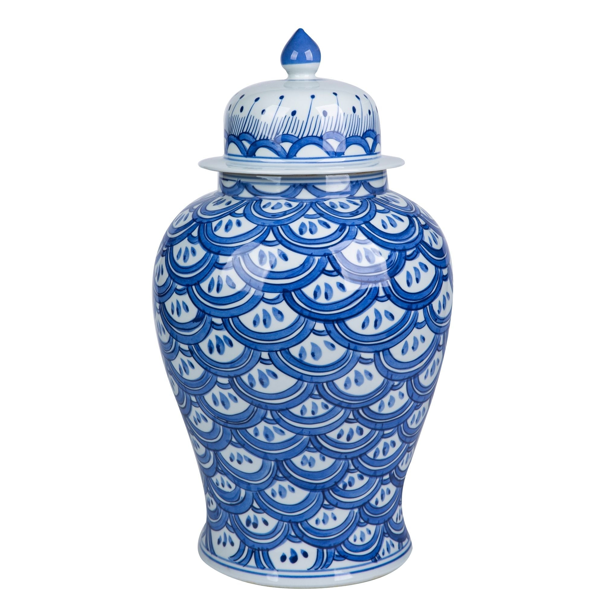 Legend of Asia Giftware Legend of Asia Blue Sea Wave Temple Jar Large