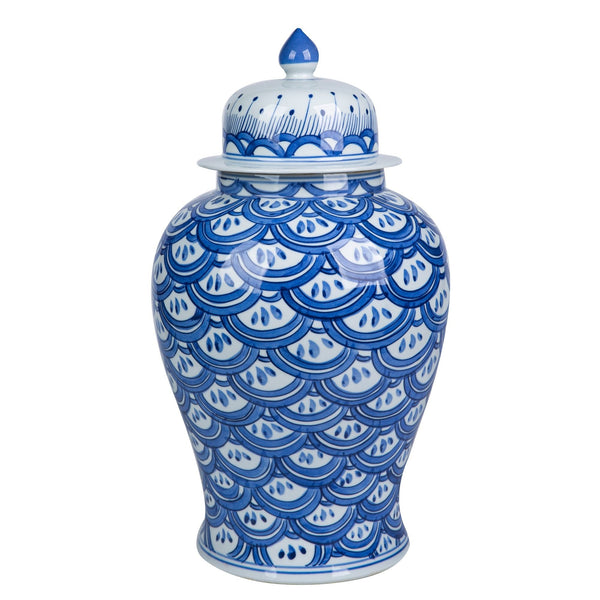 Legend of Asia Giftware Legend of Asia Blue Sea Wave Temple Jar Large