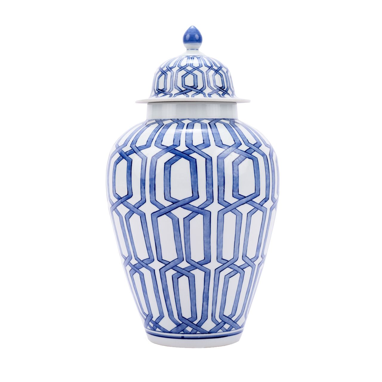 Legend of Asia Giftware Legend of Asia Blue & White Crossing Dimaond Heaven Jar