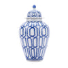 Legend of Asia Giftware Legend of Asia Blue & White Crossing Dimaond Heaven Jar