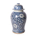 Legend of Asia Giftware Legend of Asia Blue & White Dynasty Curly Vine & Flower Porcelain Temple Jar