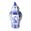 Legend of Asia Giftware Legend of Asia Blue & White Hexagonal Floral Bird Medallion Temple Jar