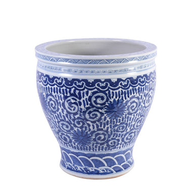 Legend of Asia Giftware Legend of Asia Blue & White Twisted Lotus Planter
