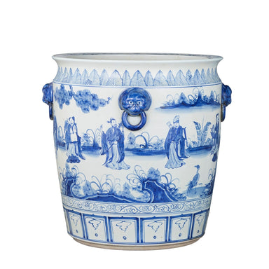 Legend of Asia Giftware Legend of Asia BW Eight Immortals Planter With Lion Handle