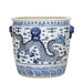Legend of Asia Giftware Legend of Asia BW Porcelain Dragon Planter With Lion Handle