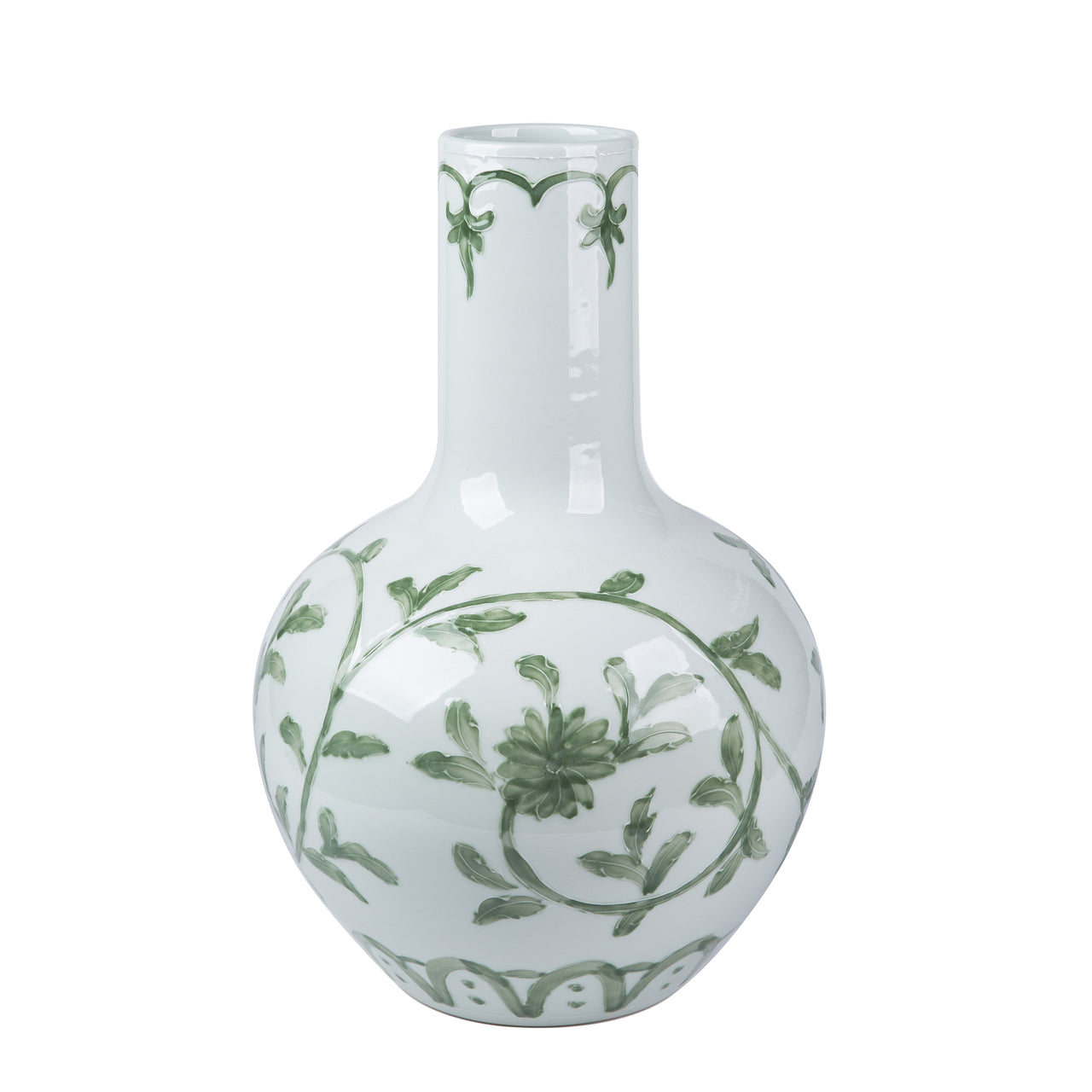 Legend of Asia Giftware Legend of Asia Celadon Green Vine Globular Vase