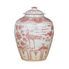 Legend of Asia Giftware Legend of Asia Coral Red Ginger Jar Bird Motif Small