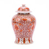 Legend of Asia Giftware Legend of Asia Coral Red Twisted Lotus Temple Jar