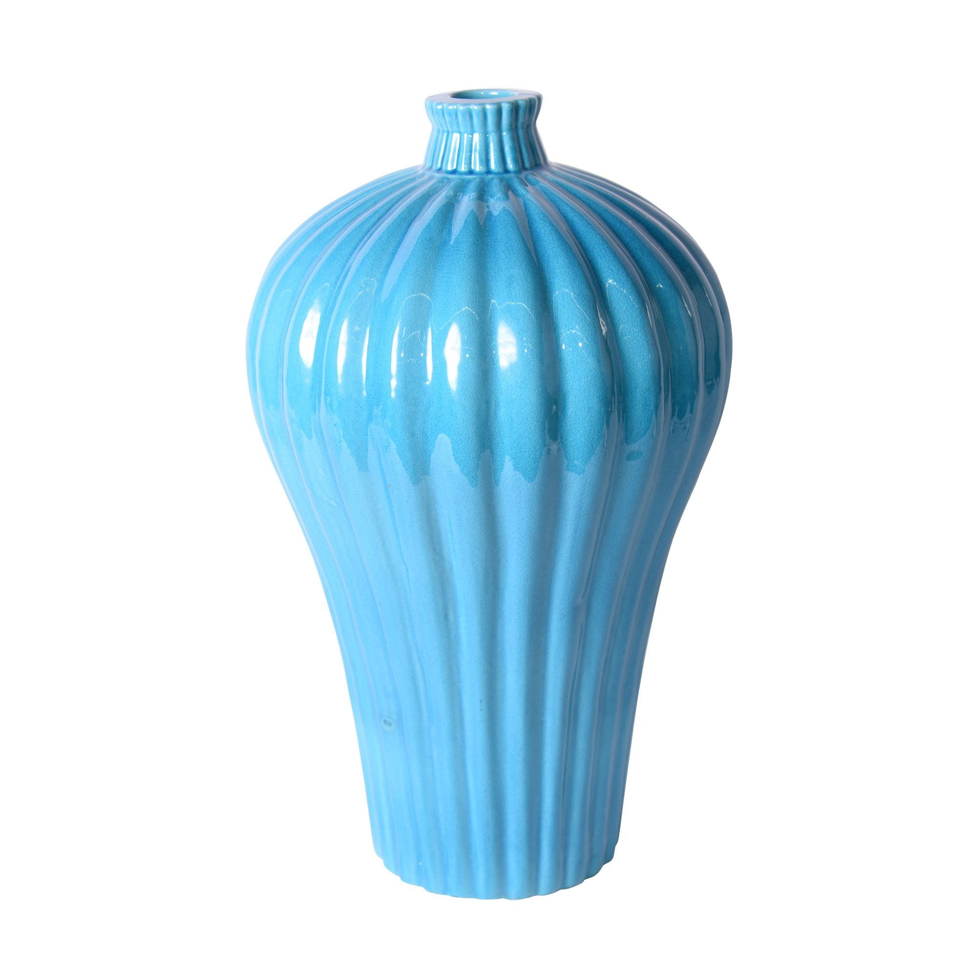 Legend of Asia Giftware Legend of Asia Fluted Plum Vase - Turquoise