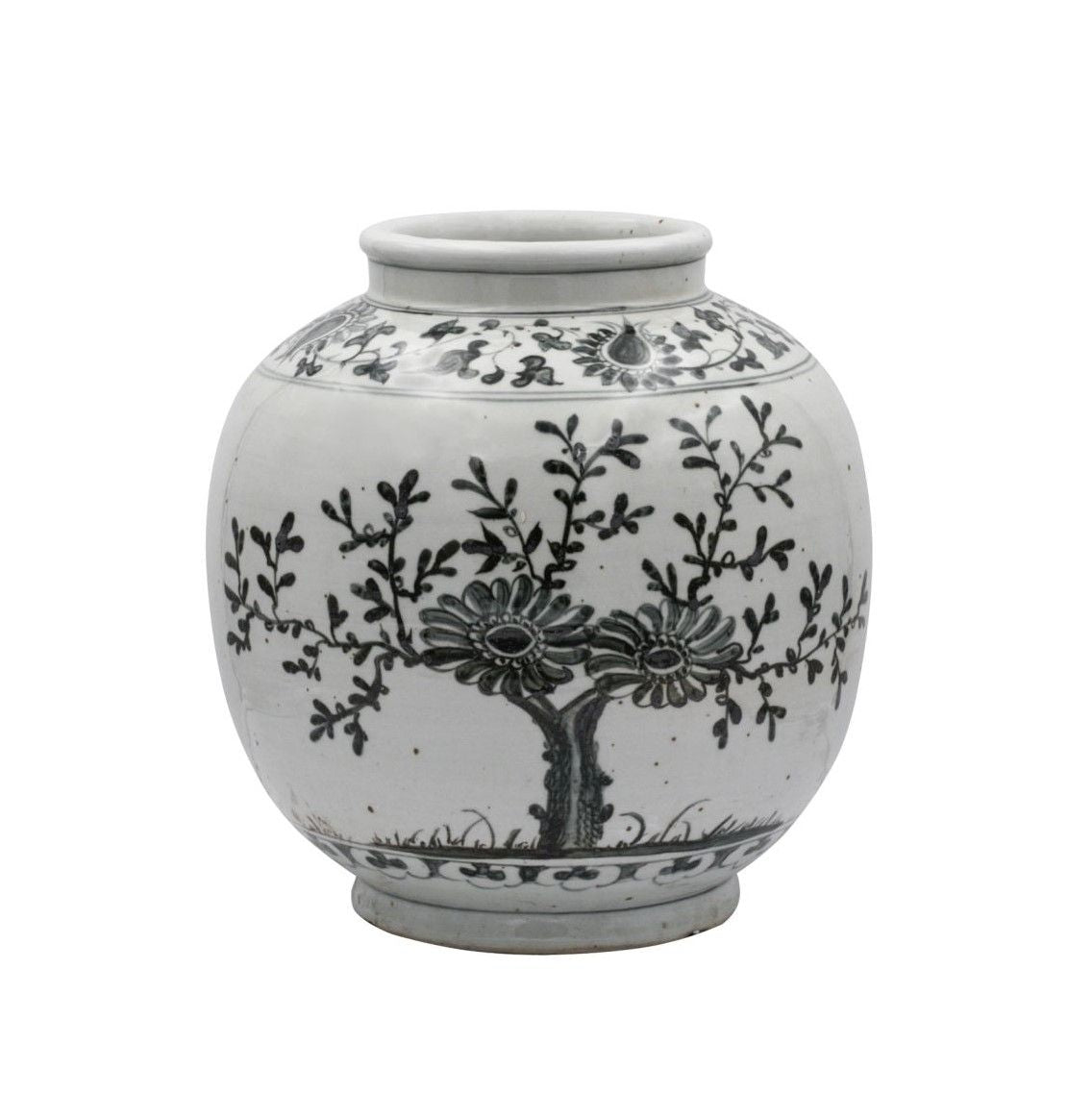 Legend of Asia Giftware Legend of Asia Indigo Flower Open Top Porcelain Jar