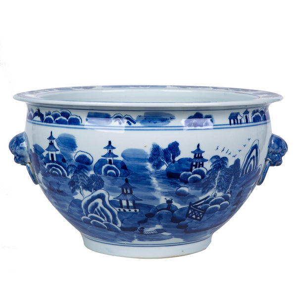Legend of Asia Giftware Legend of Asia Mountain Pagoda Lion Handle Planter