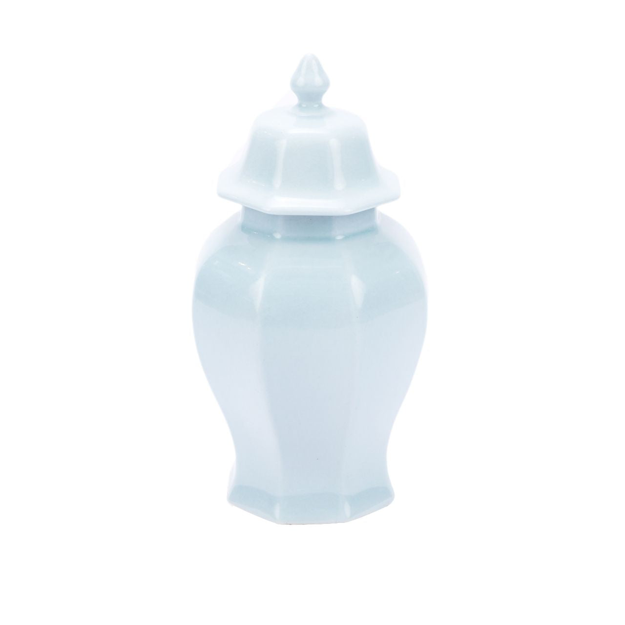 Legend of Asia Giftware Legend of Asia Octagonal Temple Jar Light Blue Crackle -M
