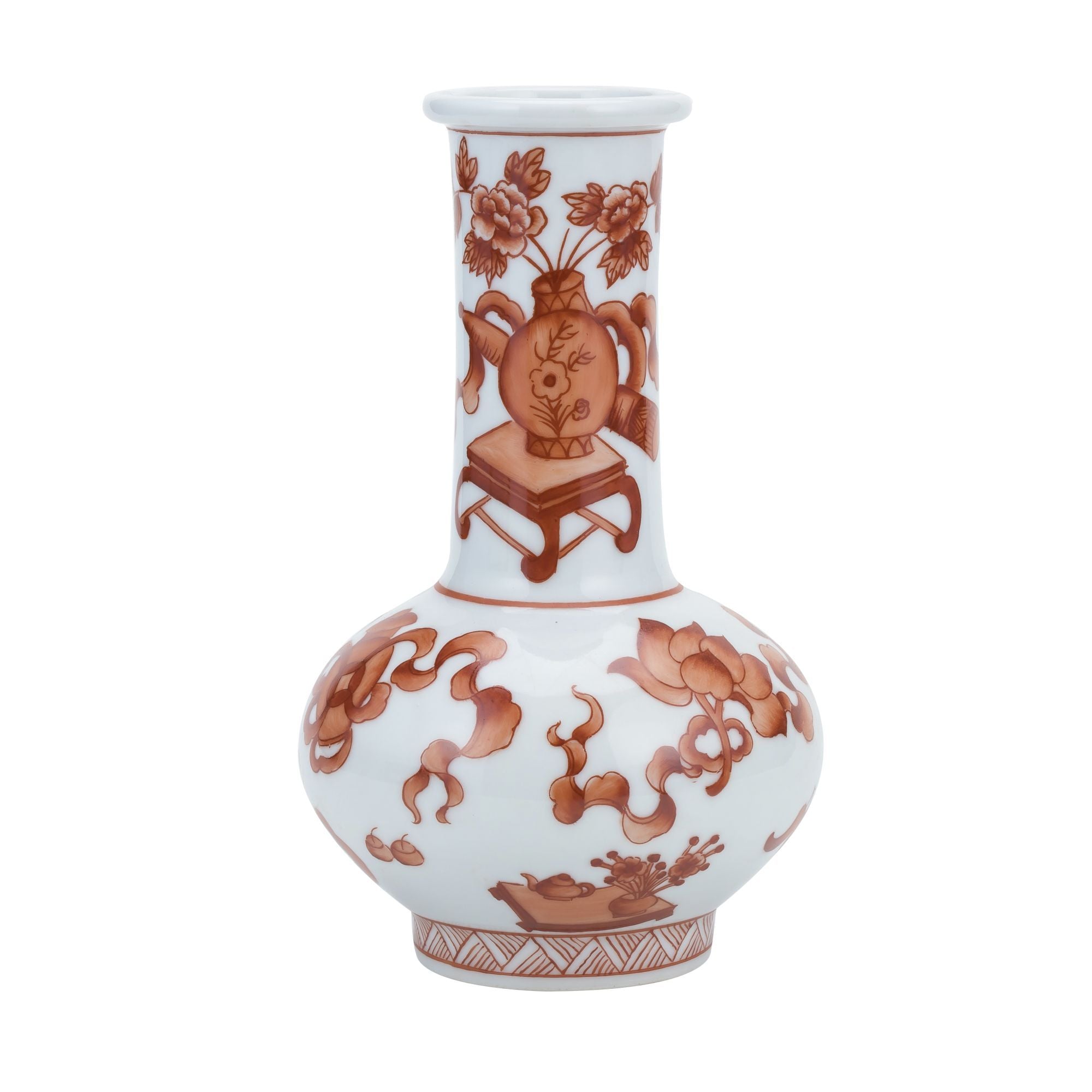 Legend of Asia Giftware Legend of Asia Orange Small Vase  Long Neck Symbol Motif