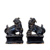 Legend of Asia Giftware Legend of Asia Pair of Black Peking Lion Statues