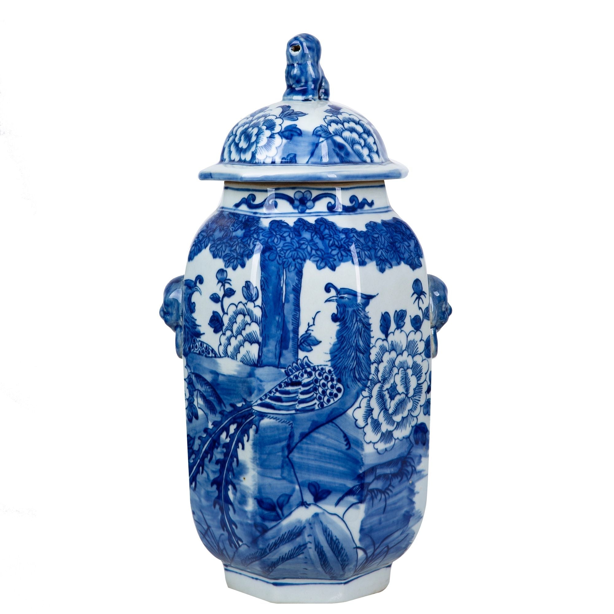Legend of Asia Giftware Legend of Asia Phoenix Tree Octagonal Lidded Jar Large