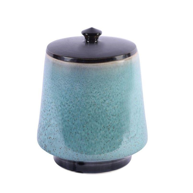 Legend of Asia Giftware Legend of Asia Reaction Glaze Crackled Blue Lidded Porcelain Jar - Short