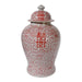 Legend of Asia Giftware Legend of Asia Red Double Happiness Floral Temple Jar