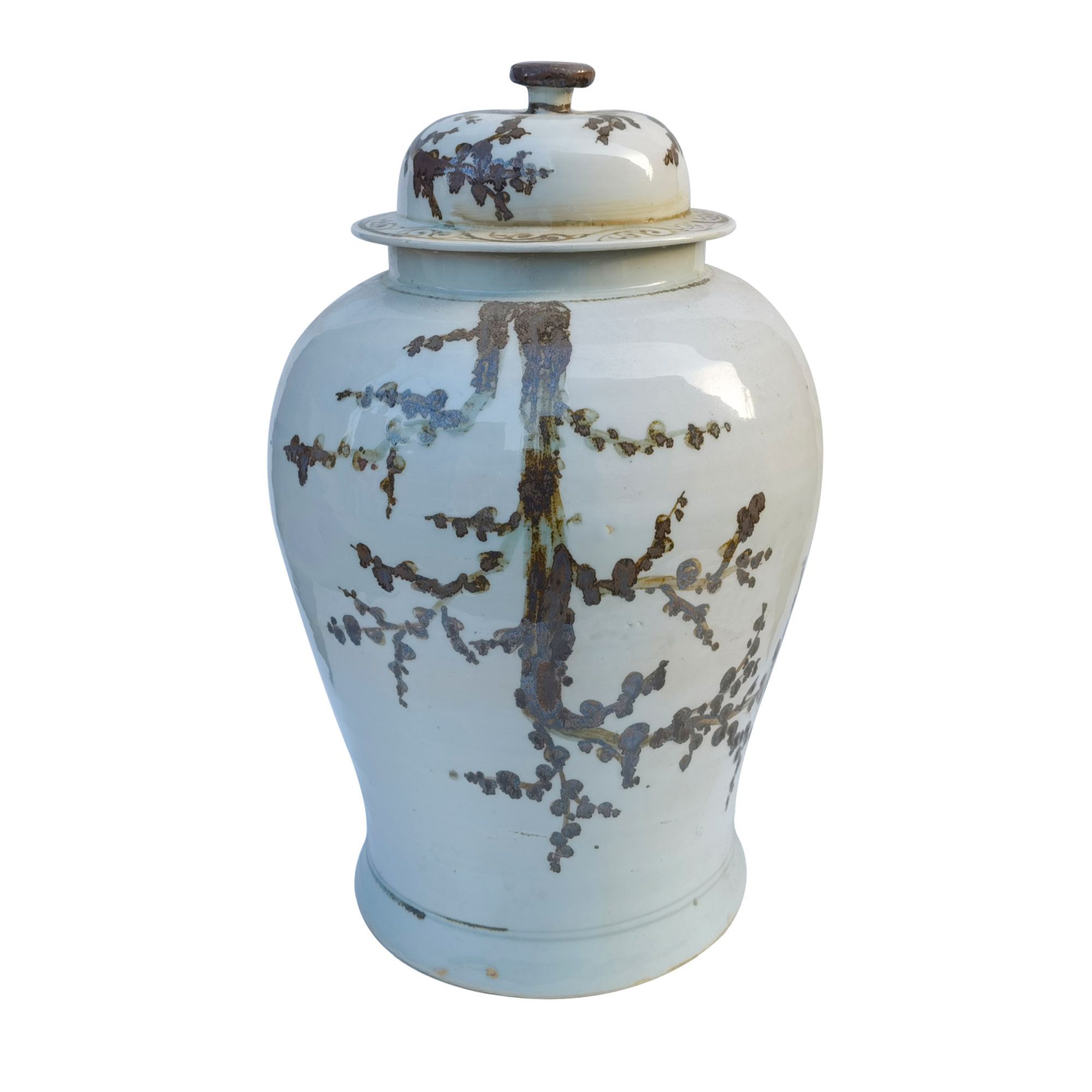 Legend of Asia Giftware Legend of Asia Rusty Brown Weeping Plum Temple Jar