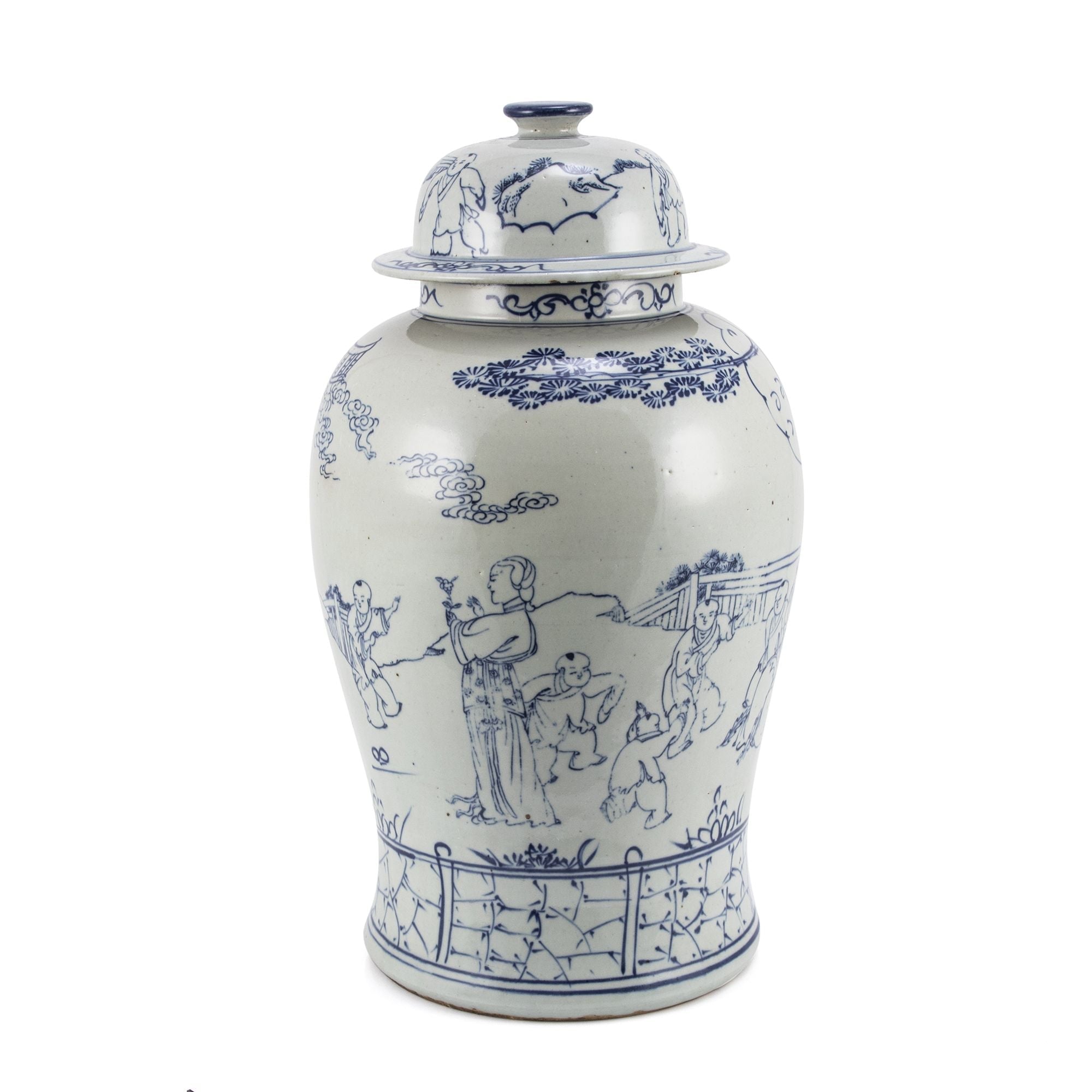Legend of Asia Giftware Legend of Asia Village People Motif Temple Jar