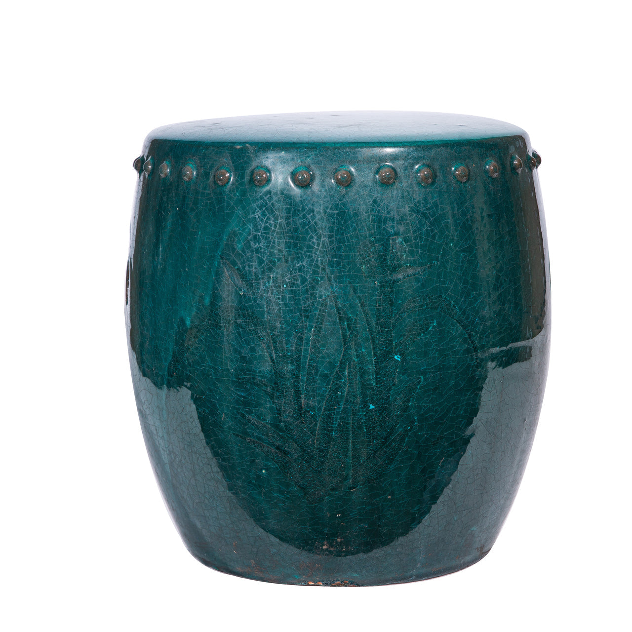 Legend of Asia Giftware Legend of Asia Vintage Green Extra Large Stool Drum Nail