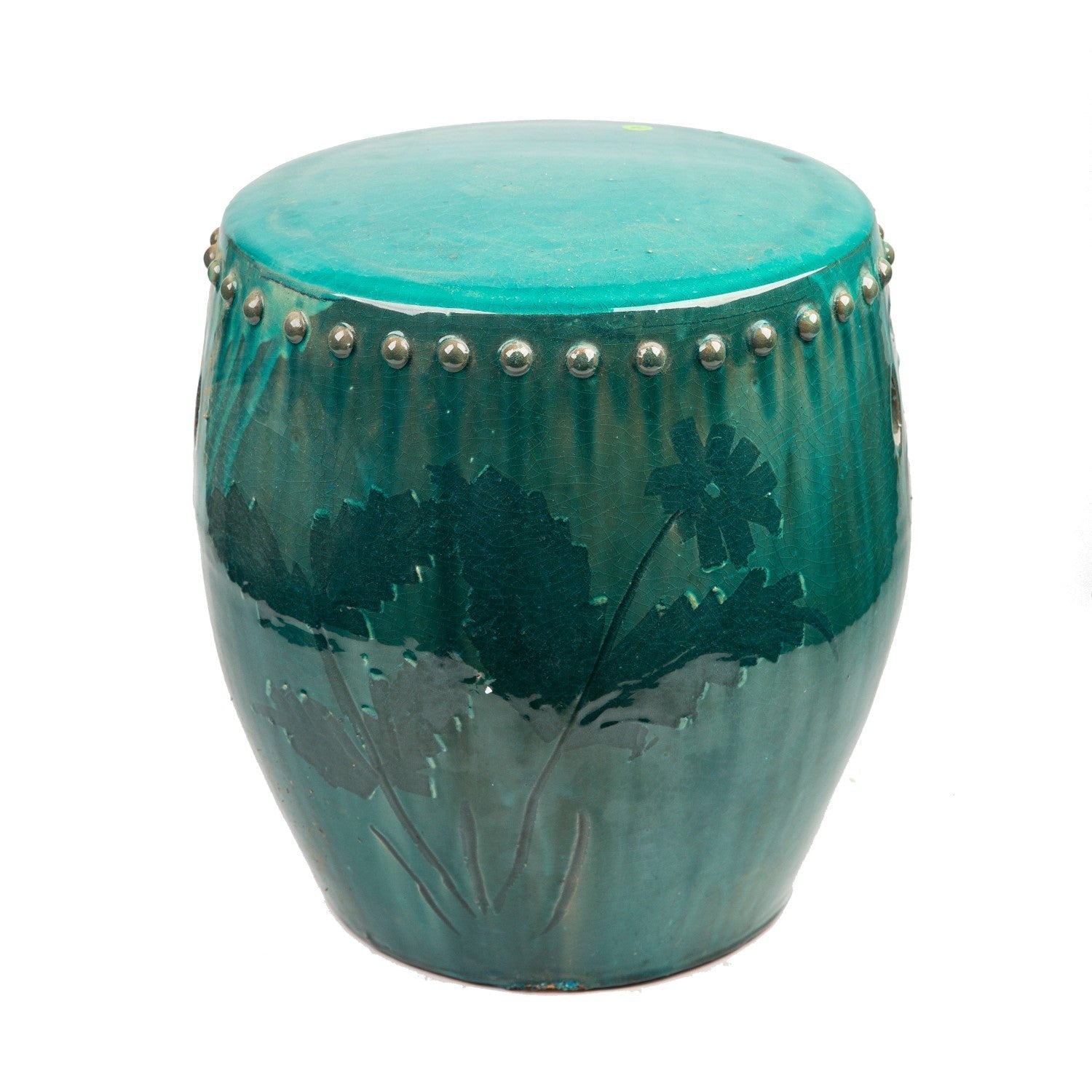 Legend of Asia Giftware Legend of Asia Vintage Green Large Stool Drum Nail