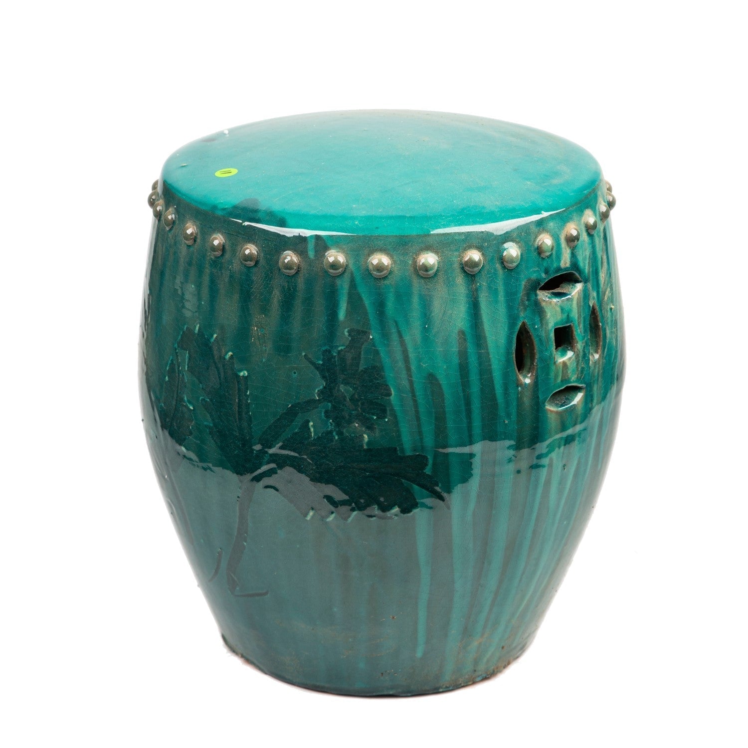Legend of Asia Giftware Legend of Asia Vintage Green Large Stool Drum Nail