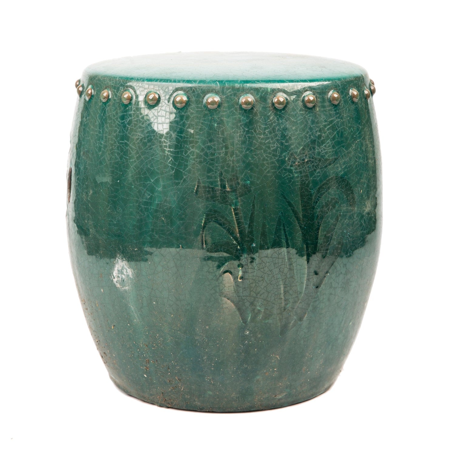 Legend of Asia Giftware Legend of Asia Vintage Green Large Stool Drum Nail