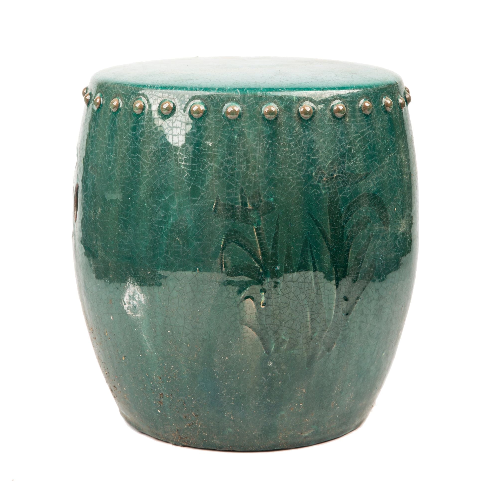 Legend of Asia Giftware Legend of Asia Vintage Green Small Stool Drum Nail